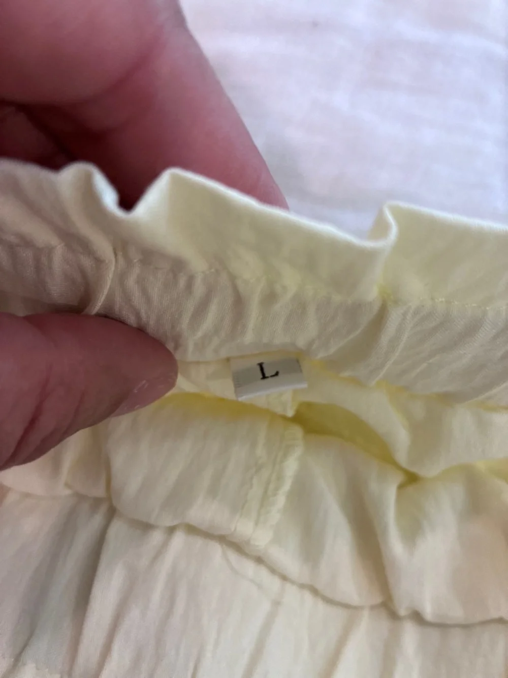 Source Unknown Yellow Tiered Lace-Trim‎ A-Line Skirt